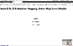 15 Oct 21 ER Relational Mapping (only partial recording)[Video]