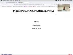 14 Mar 13 More IPv6, NAT, Multicast, MLPS [Video]