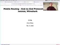 15 Mar 15 Mobile Routing - End-to-End Protocols - nmap, netstat, Wireshark[Video]