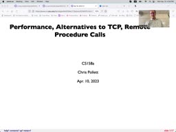 18 Apr 10 Performance - Alternatives to TCP - RPC[Video]