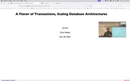 24 Nov 20 A Flavor of Transactions, Scaling Websites[Video]