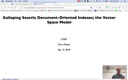06 Sep 12 Galloping Search - Doc Oriented Indexes - Vector Space Model[Video]