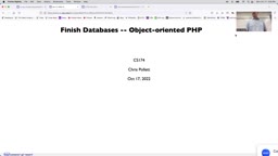 14 Oct Finish Databases - OO PHP[Video]