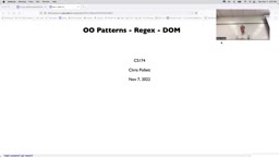 20 Nov 7 OO Patterns - Regex - DOM[Video]